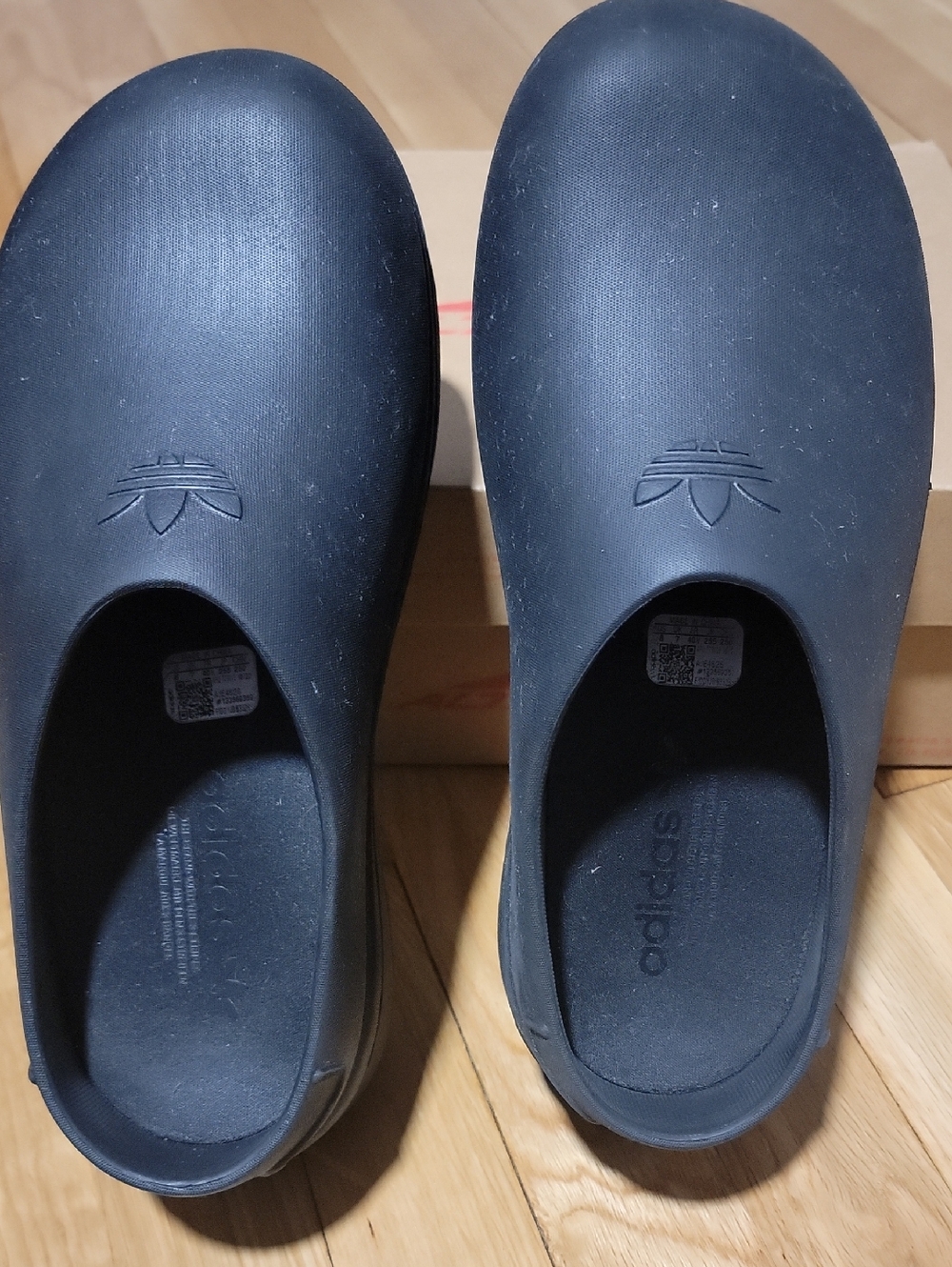 adidas Black Slip-On Clog Loafers
